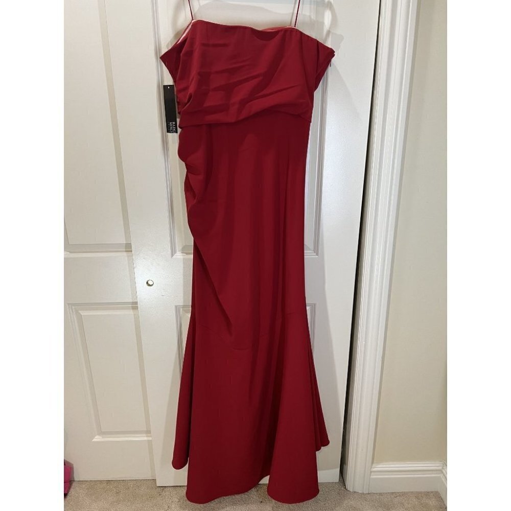 Badgley Mischka Red Beauty in a Bottle Formal Strapless Gown $725 - Picture 4 of 6